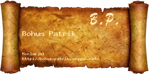 Bohus Patrik névjegykártya